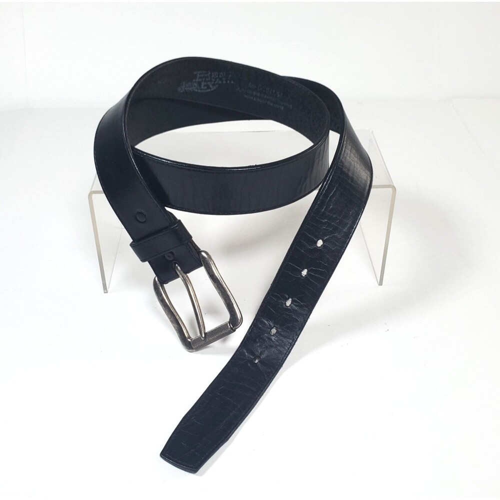 Justin Men’s Black Leather Belt Size 44 Made In USA Full Grain Classic 1.5" Wide